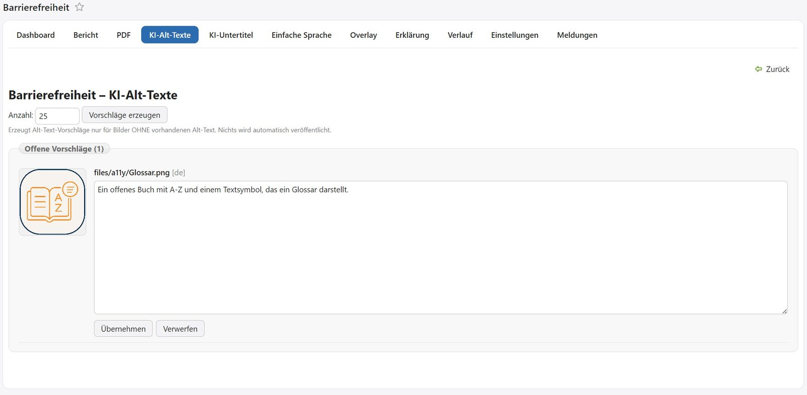 a11y Backend &mdash; KI-Alt-Texte
